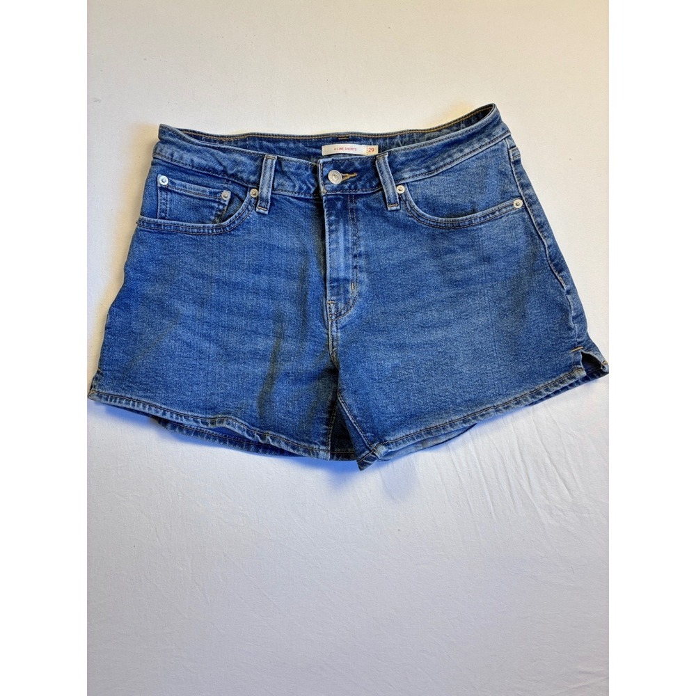 Levi's A Line Denim Shorts Women's Blue 5 Pocket Size 29